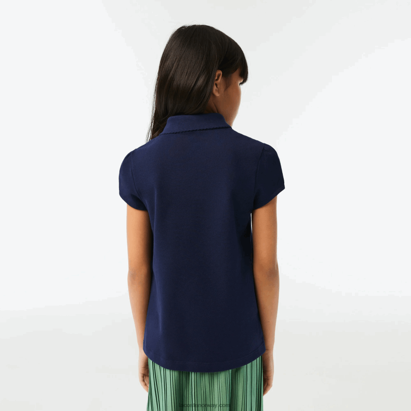 Lacoste magert krage mini piké polo 4J4X0T2951 marineblå 166 jenter