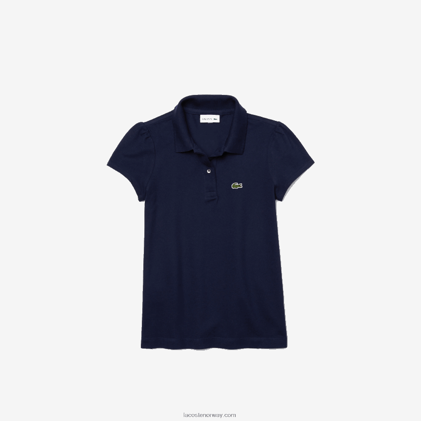 Lacoste magert krage mini piké polo 4J4X0T2951 marineblå 166 jenter