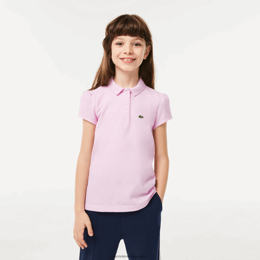 Lacoste magert krage mini piké polo 4J4X0T2961 rosa z4h jenter