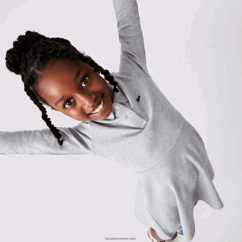 Lacoste pique polo kjole 4J4X0T3282 grå kine cca jenter