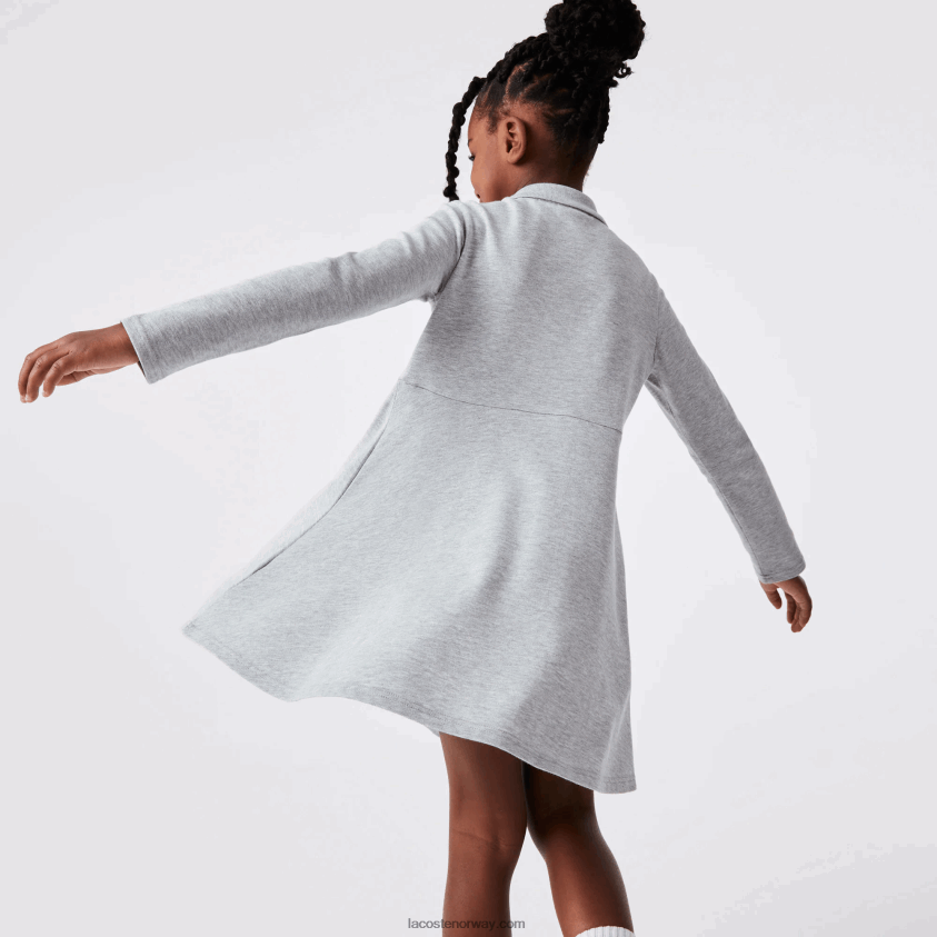 Lacoste pique polo kjole 4J4X0T3282 grå kine cca jenter