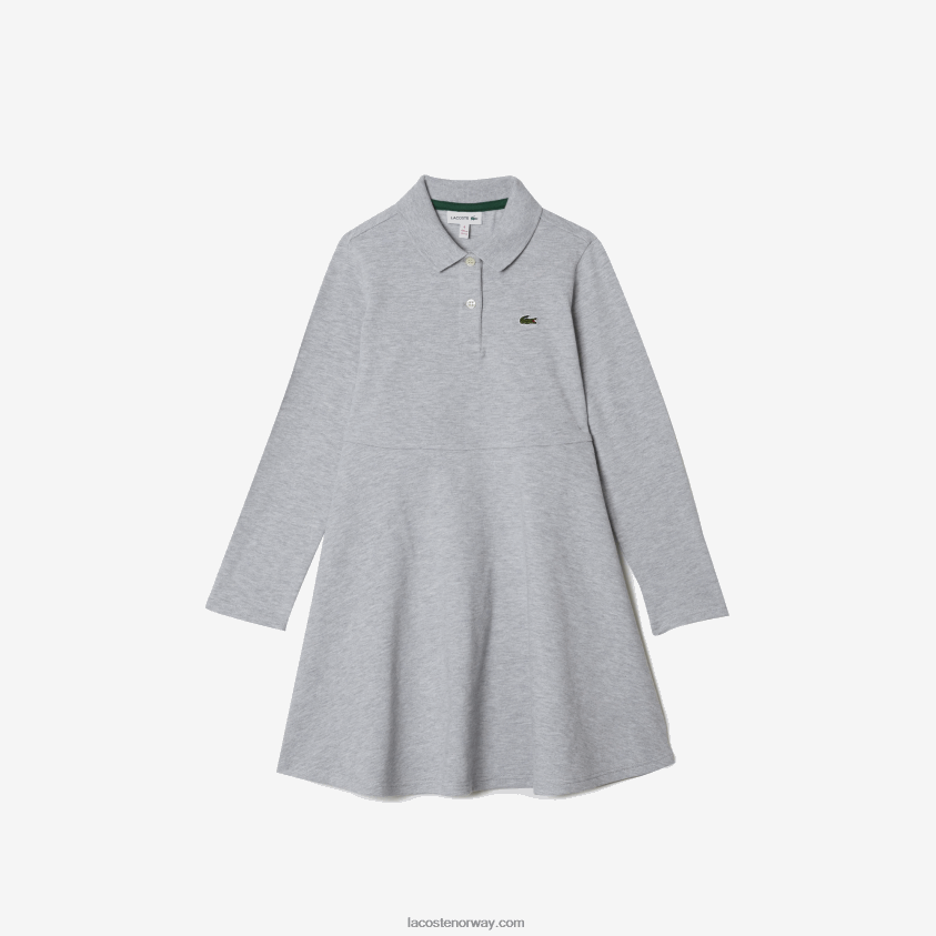 Lacoste pique polo kjole 4J4X0T3282 grå kine cca jenter