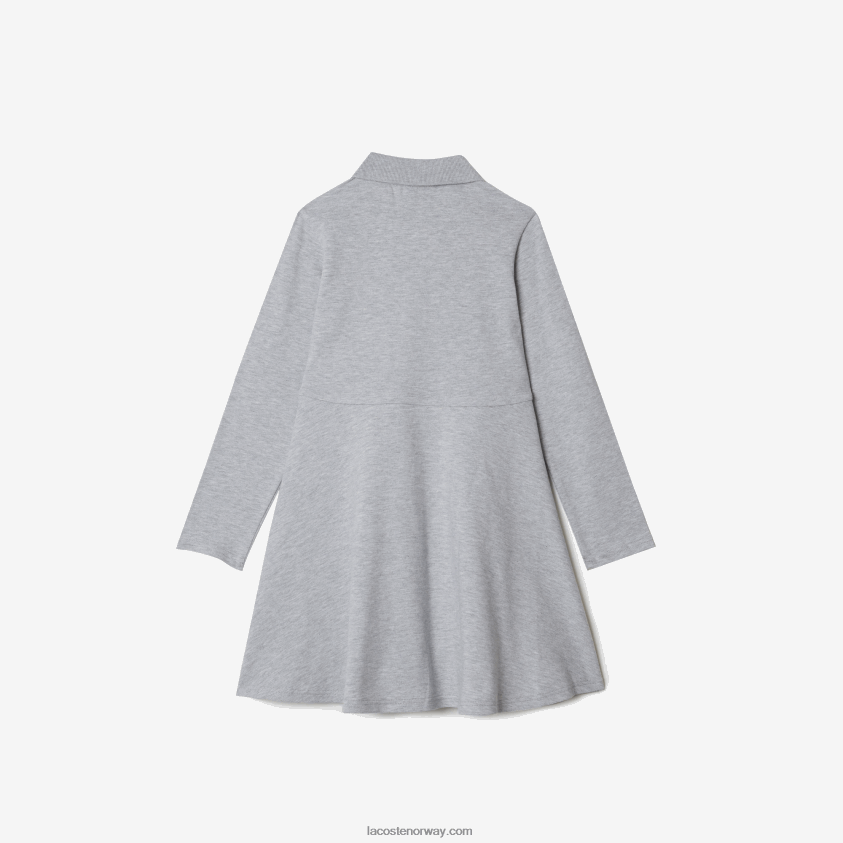 Lacoste pique polo kjole 4J4X0T3282 grå kine cca jenter