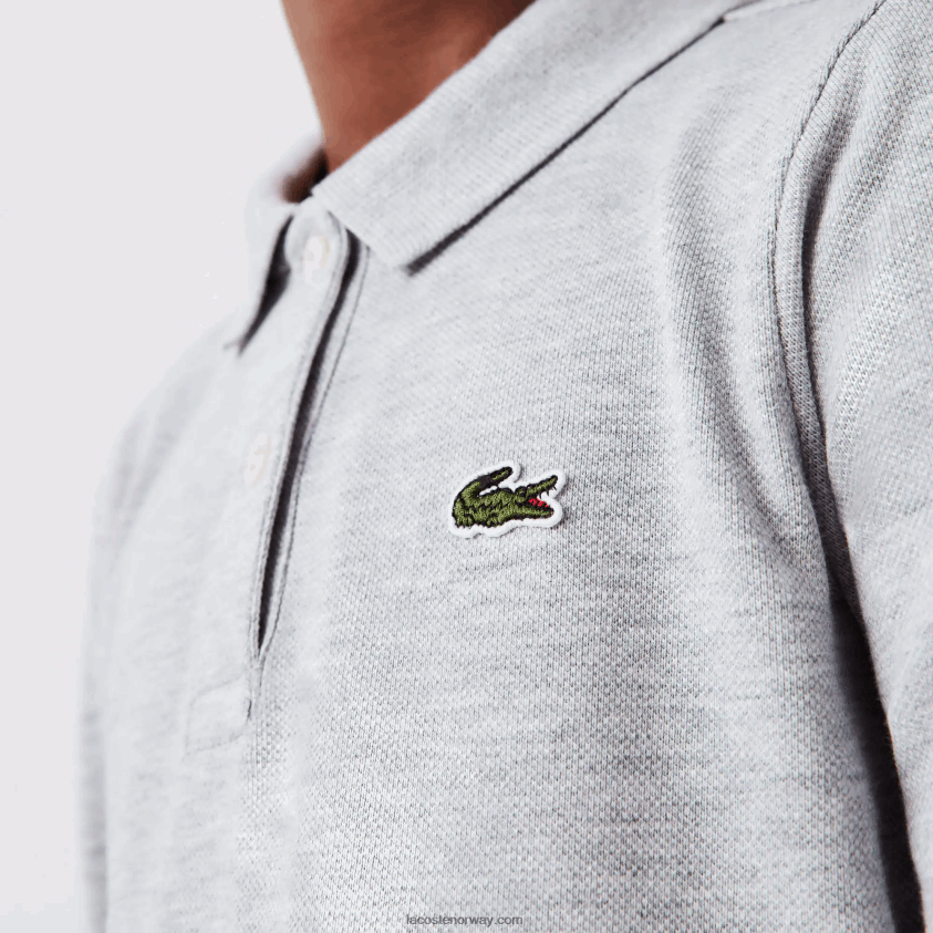 Lacoste pique polo kjole 4J4X0T3282 grå kine cca jenter