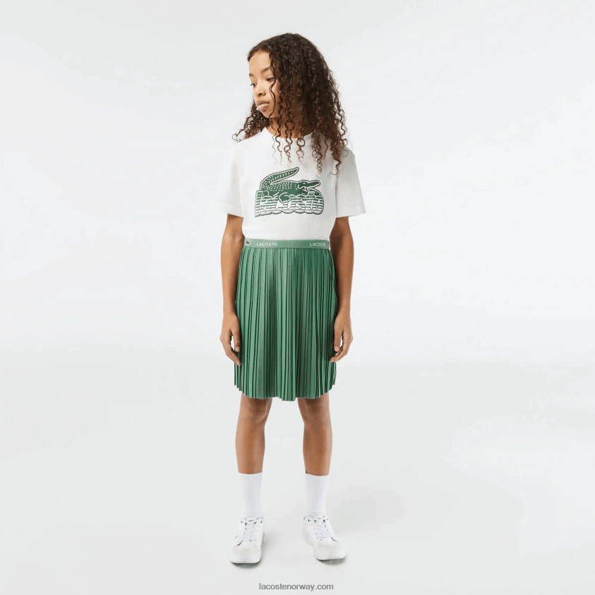 Lacoste plissert jerseyskjørt 4J4X0T3090 kakigrønn kx5 jenter
