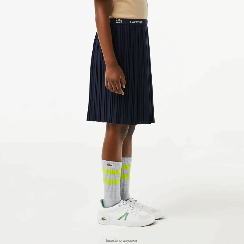 Lacoste plissert jerseyskjørt 4J4X0T3091 marineblå 166 jenter