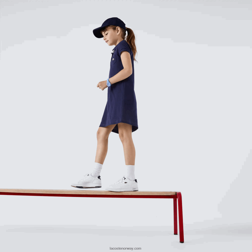 Lacoste polokjole i bomull 4J4X0T3083 marineblå 166 jenter