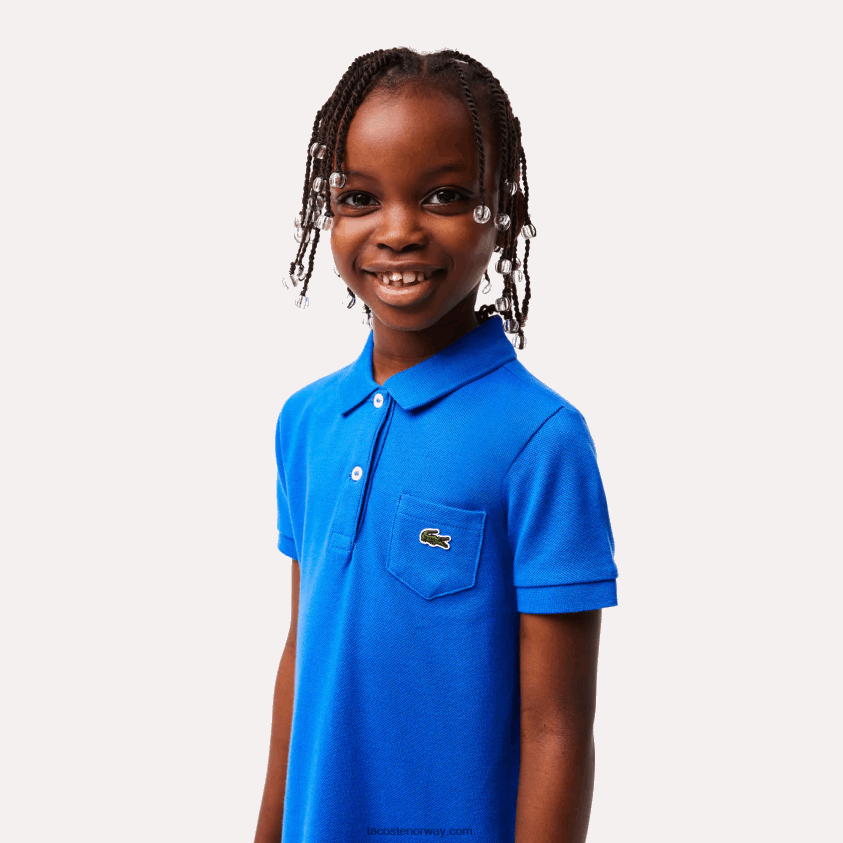 Lacoste polokjole i bomull 4J4X0T3084 blå kxb jenter