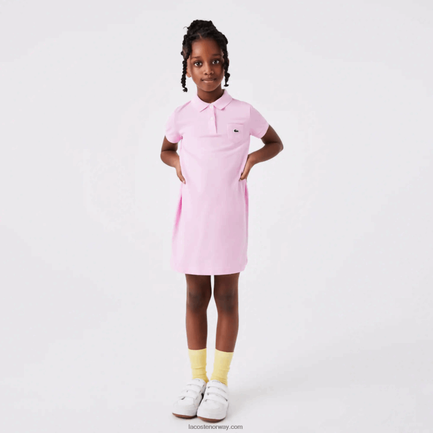 Lacoste polokjole i bomull 4J4X0T3288 rosa z4h jenter