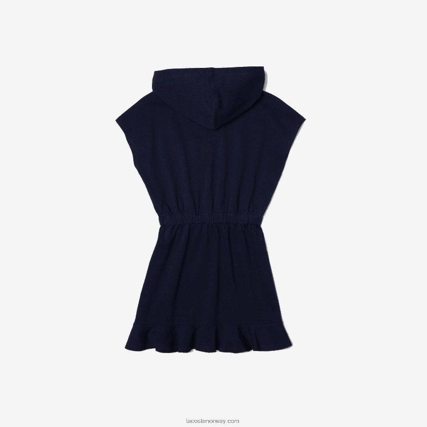 Lacoste stretch pique ermeløs genserkjole 4J4X0T3096 marineblå 166 jenter