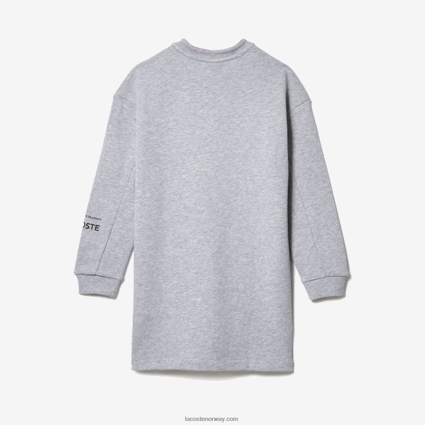 Lacoste sweatshirtkjole i bomullsfleece 4J4X0T3271 grå kine cca jenter