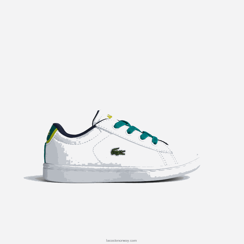 Lacoste Carnaby syntetiske joggesko 4J4X0T2985 hvit/grønn 082 spedbarn
