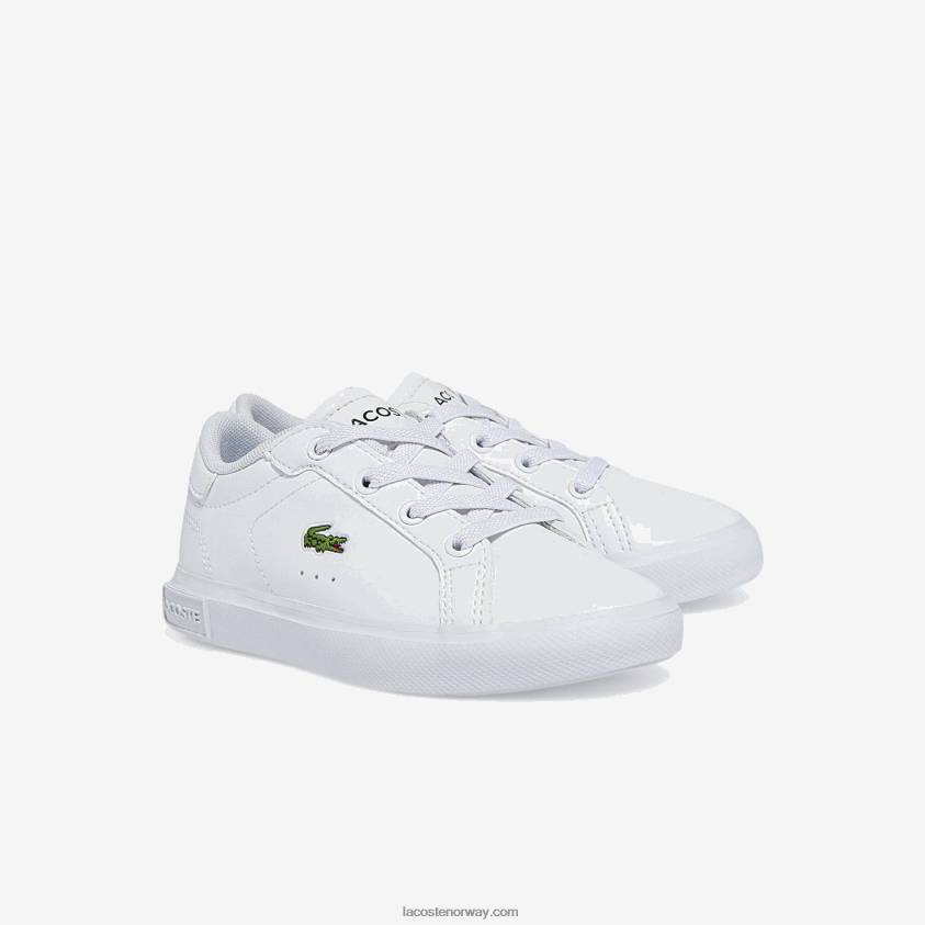 Lacoste Powercourt syntetiske joggesko 4J4X0T2935 hvit 21g spedbarn