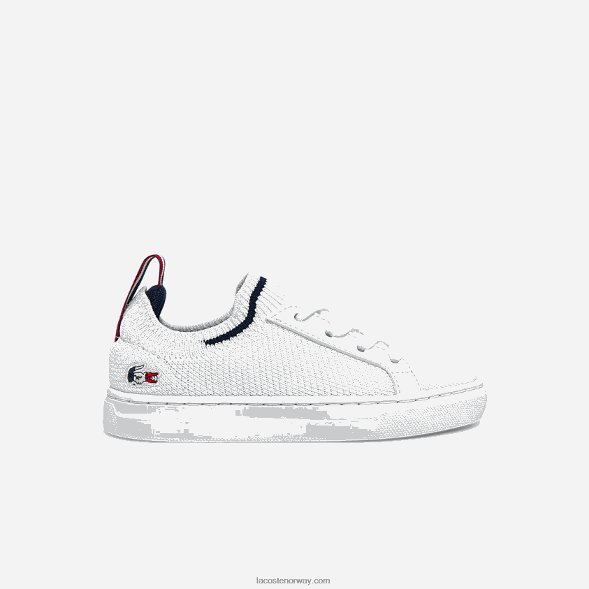 Lacoste la piquee tekstil tricolor joggesko 4J4X0T2994 hvit/marine & rød 407 spedbarn