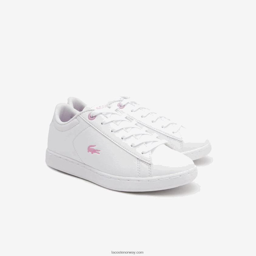 Lacoste Carnaby syntetiske joggesko 4J4X0T3114 hvit 21g barn
