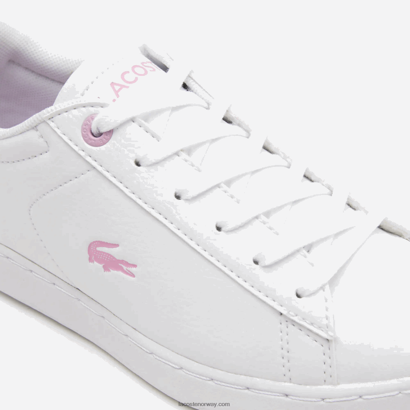 Lacoste Carnaby syntetiske joggesko 4J4X0T3114 hvit 21g barn
