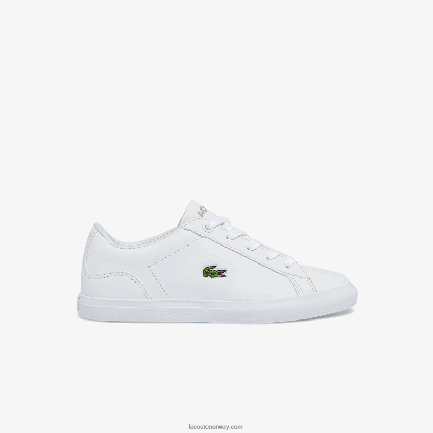 Lacoste Lerond syntetiske joggesko 4J4X0T3116 hvit 21g barn