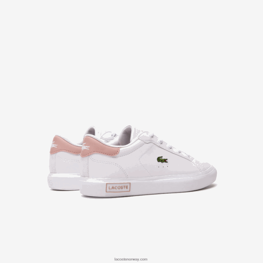 Lacoste Powercourt syntetiske joggesko 4J4X0T3066 hvit & lys rosa 1y9 barn