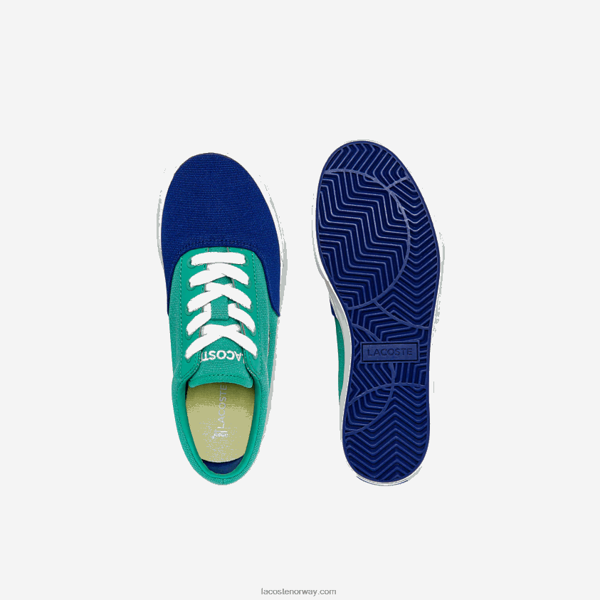 Lacoste jump serve blonde lerret joggesko 4J4X0T3264 blå grønn bg3 barn