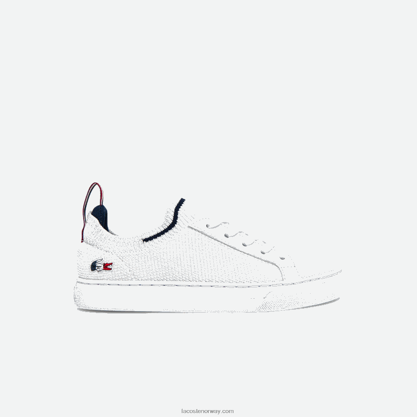 Lacoste la piquee tekstil tricolor joggesko 4J4X0T3304 hvit/marine & rød 407 barn