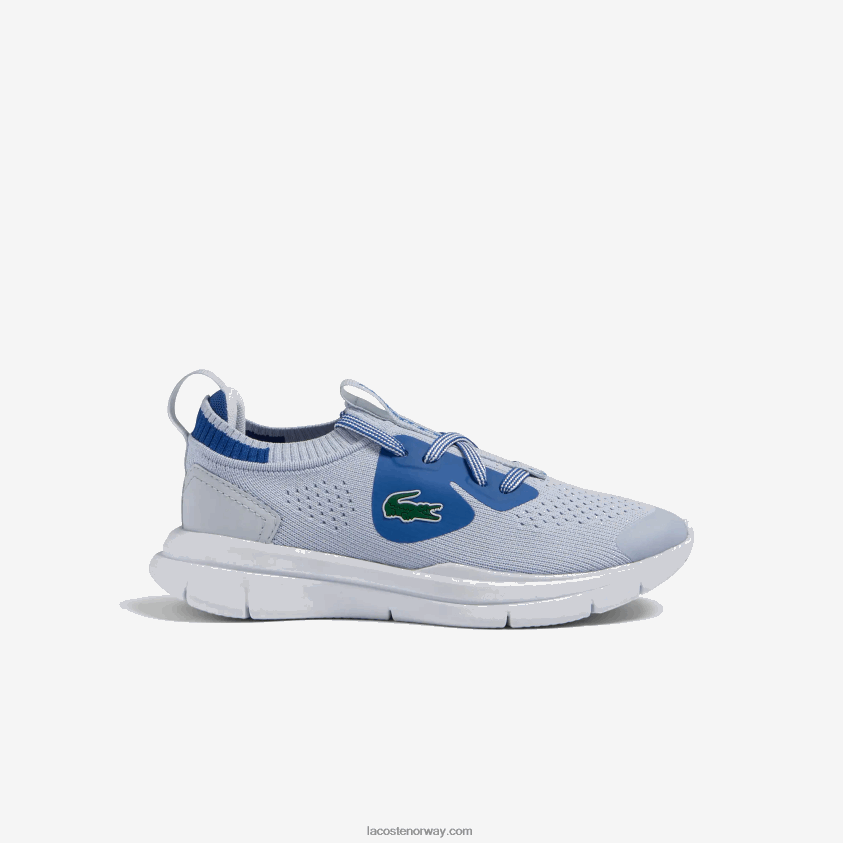 Lacoste run spin strikke tekstil joggesko 4J4X0T3069 lyseblå 52c barn