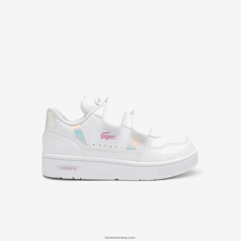 Lacoste t-klemme joggesko i syntetiske hæler 4J4X0T2938 hvit 21g spedbarn
