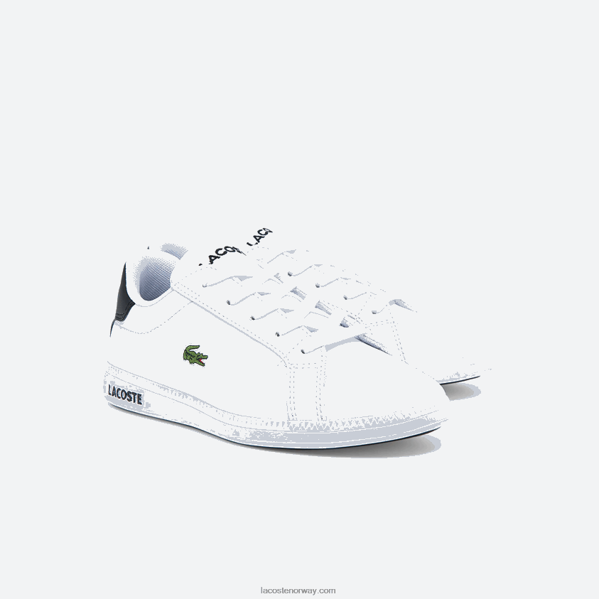 Lacoste utdannet joggesko 4J4X0T3302 hvit og svart 147 barn