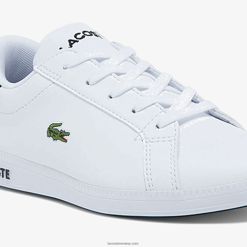 Lacoste utdannet joggesko 4J4X0T3302 hvit og svart 147 barn