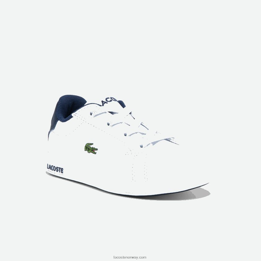 Lacoste utdannet syntetiske joggesko 4J4X0T2972 hvit og marine 042 spedbarn