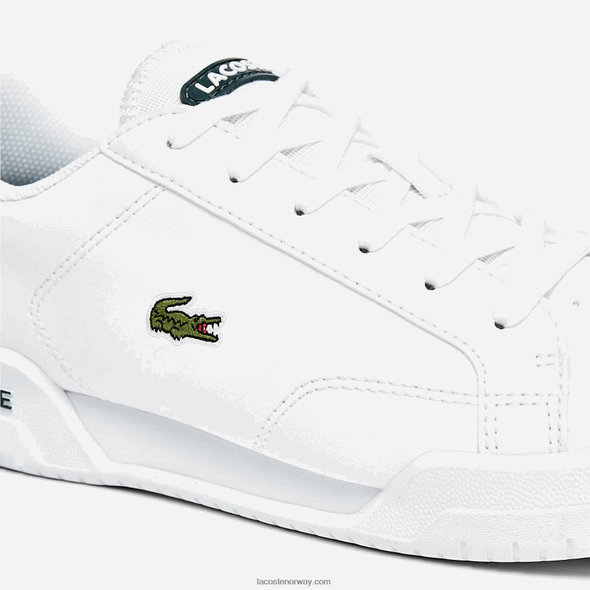 Lacoste twin serve syntetiske joggesko 4J4X0T3320 hvit og mørkegrønn 1r5 juniorer