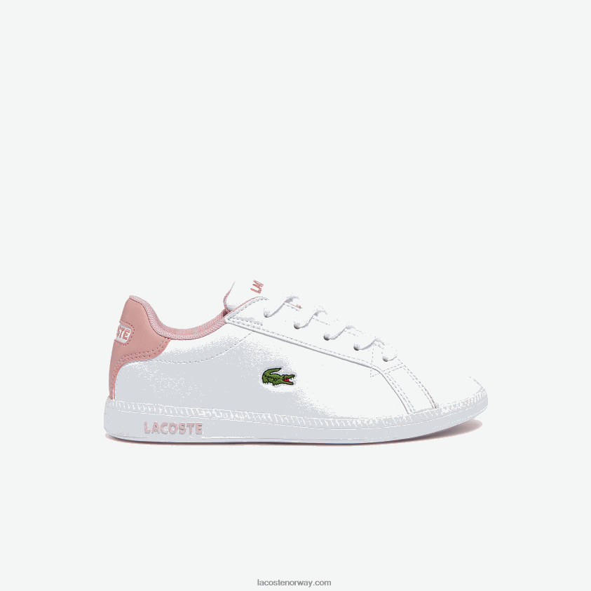 Lacoste utdannet syntetiske joggesko 4J4X0T3231 hvit & lys rosa 1y9 barn