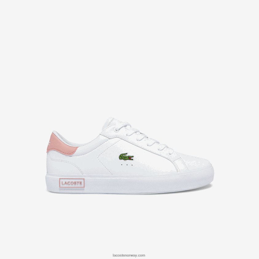 Lacoste Powercourt syntetiske joggesko 4J4X0T3308 hvit & lys rosa 1y9 juniorer