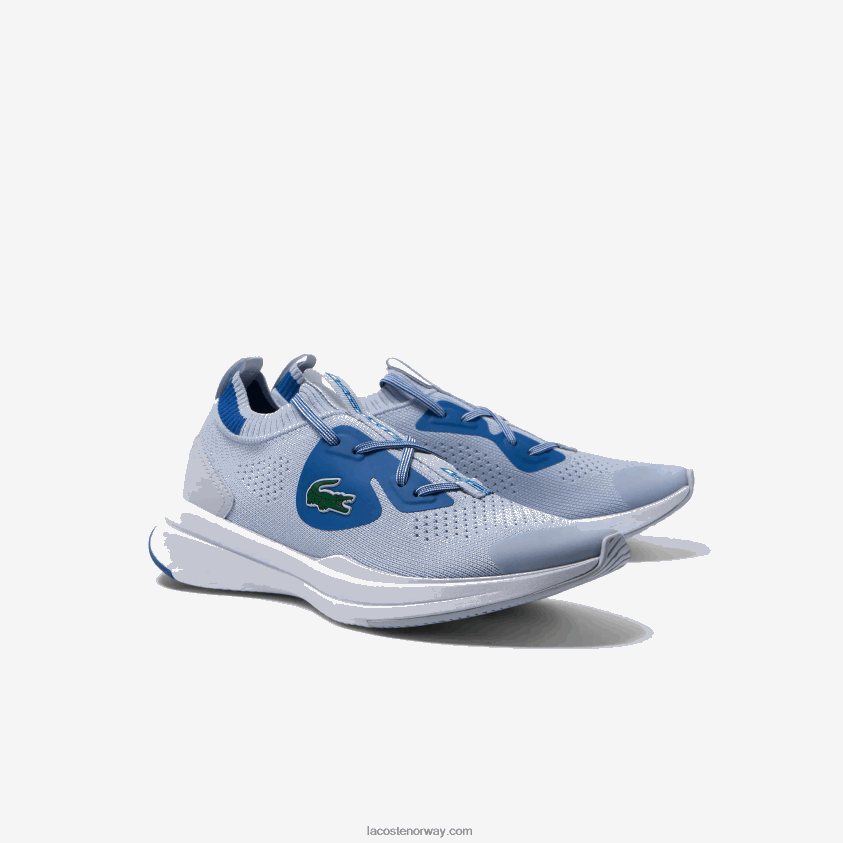 Lacoste run spin strikke tekstil joggesko 4J4X0T3312 lyseblå 52c juniorer