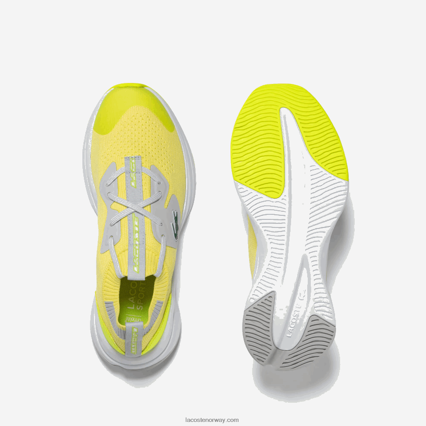 Lacoste run spin strikke tekstil joggesko 4J4X0T3313 ylw/lt gry 382 juniorer