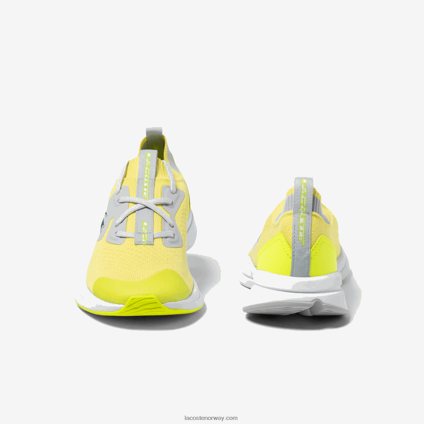 Lacoste run spin strikke tekstil joggesko 4J4X0T3313 ylw/lt gry 382 juniorer