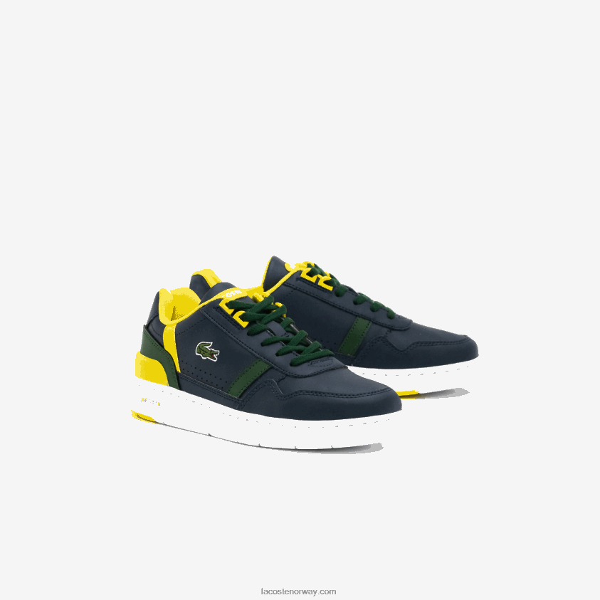 Lacoste t-clip syntetiske fargepop joggesko 4J4X0T3315 marine og grønn 2s3 juniorer