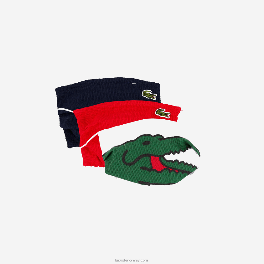 Lacoste pakke med 3 ansiktsmasker i bomull 4J4X0T3280 marineblå rød hvit db3 barn