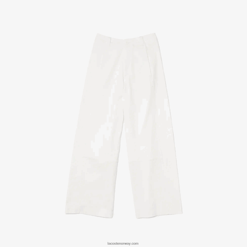 Lacoste Gabardinbukser i bomull 4J4X0T2653 hvit 70v kvinner