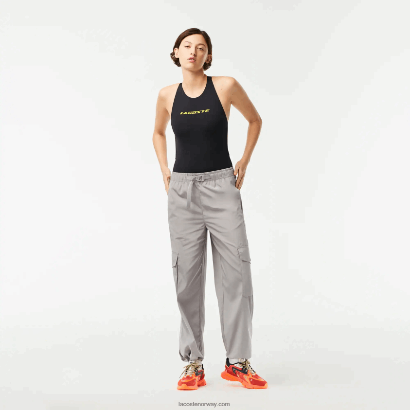 Lacoste cargobukser med brede ben 4J4X0T2450 grå kzw kvinner