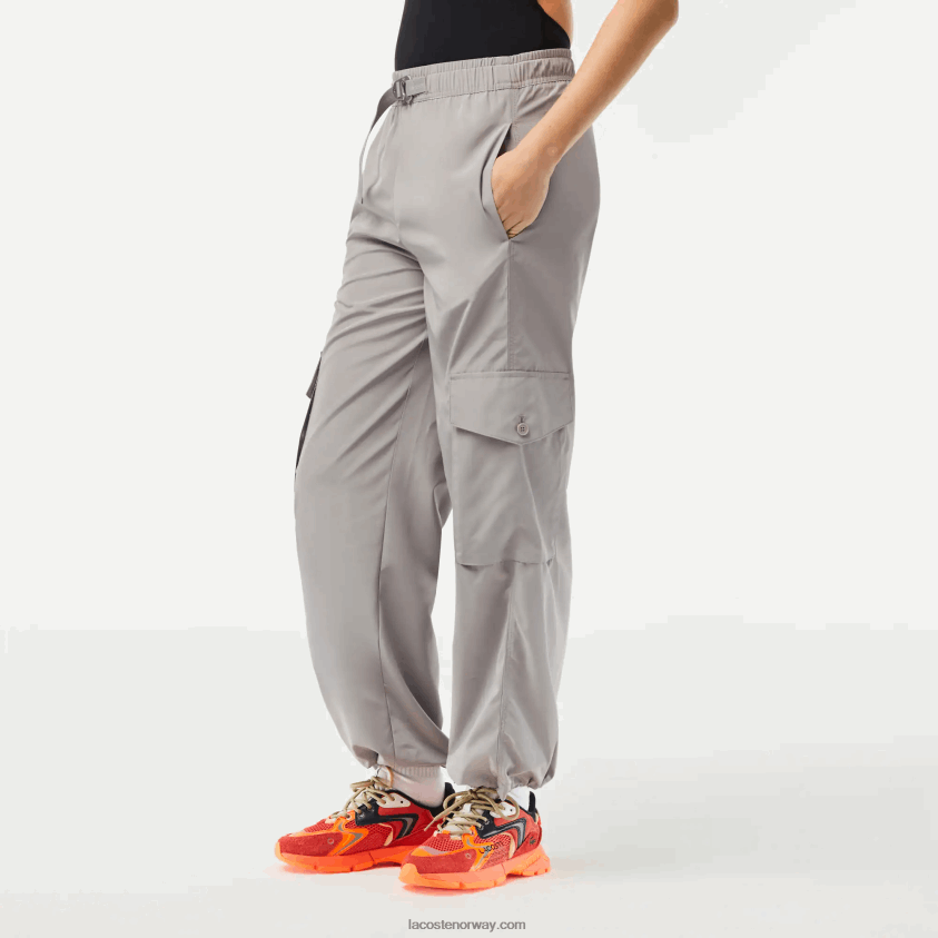 Lacoste cargobukser med brede ben 4J4X0T2450 grå kzw kvinner