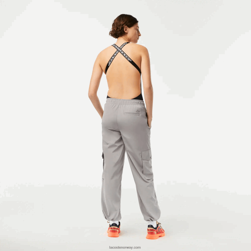 Lacoste cargobukser med brede ben 4J4X0T2450 grå kzw kvinner
