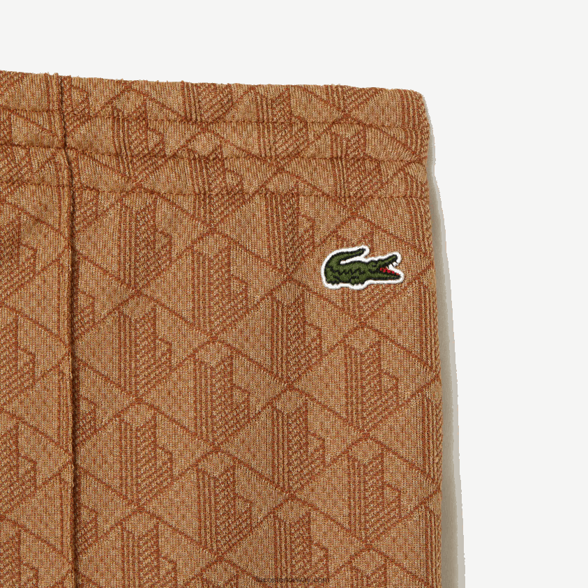 Lacoste joggebukse med monogramtrykk 4J4X0T2536 beige brun zwm kvinner