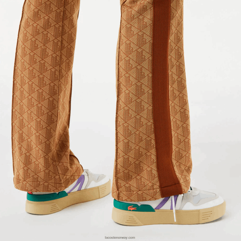 Lacoste joggebukse med monogramtrykk 4J4X0T2536 beige brun zwm kvinner