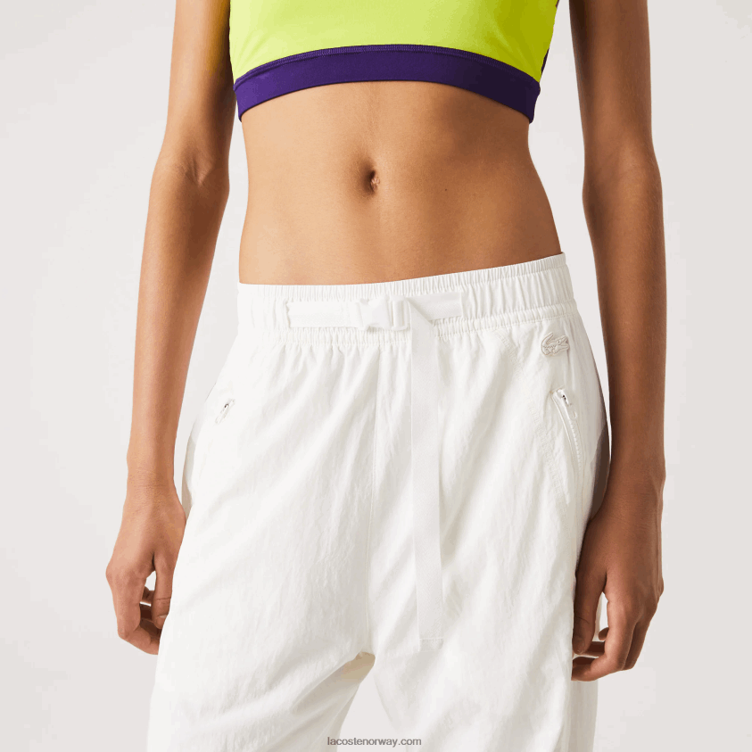 Lacoste joggebukser med nautisk trykk 4J4X0T2554 hvit 70v kvinner
