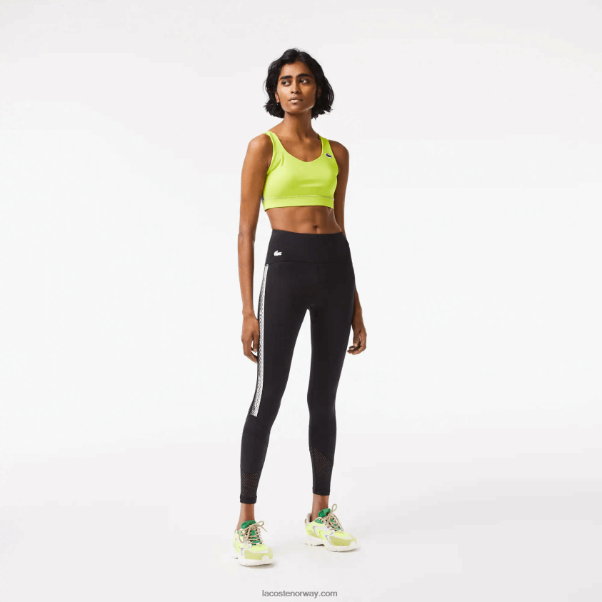 Lacoste leggings med stripe med sportlogo 4J4X0T2402 svart 8vm kvinner