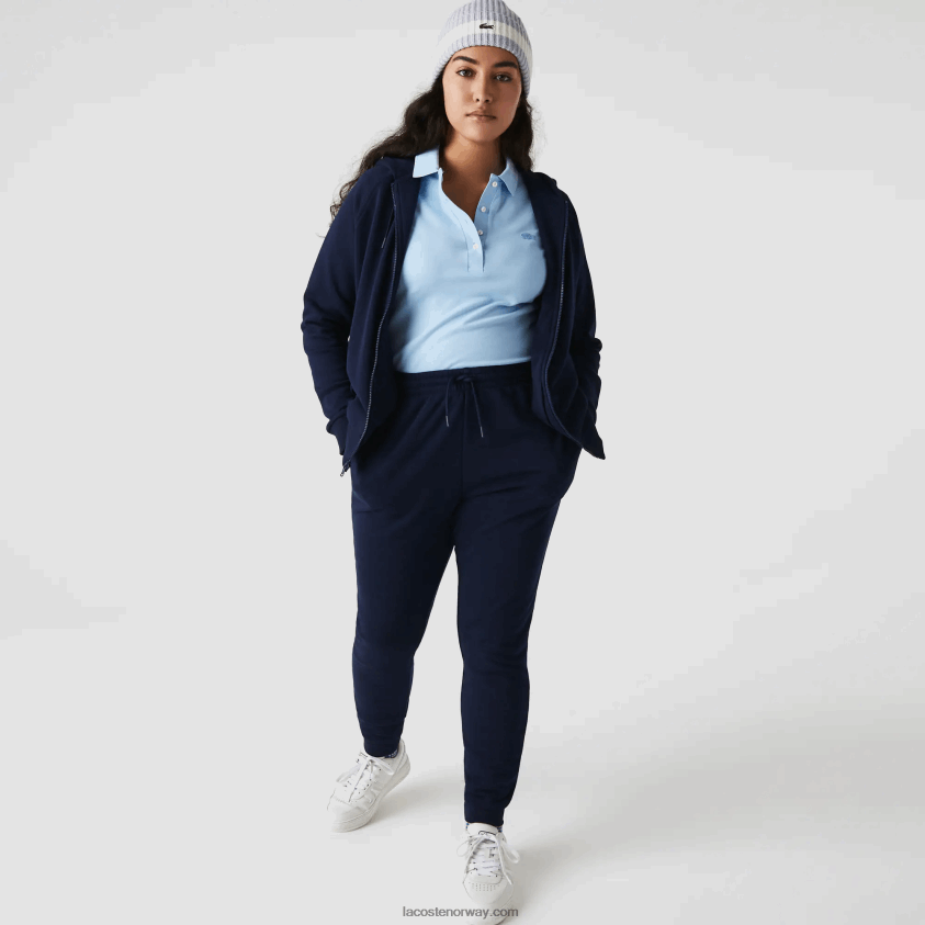 Lacoste lette joggebukser i fleece 4J4X0T2593 marineblå 166 kvinner