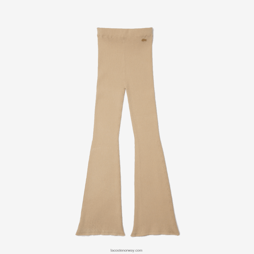 Lacoste sømløse ribbestrikkede leggings 4J4X0T2562 beige 02s kvinner