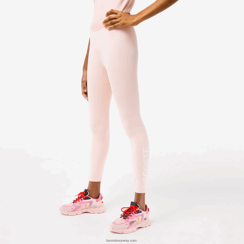 Lacoste sport 7/8 lengde resirkulert polyester leggings 4J4X0T2409 rosa kf9 kvinner