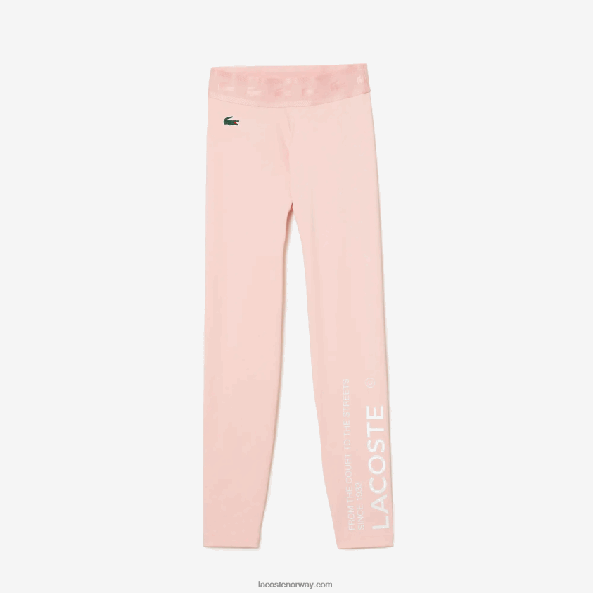 Lacoste sport 7/8 lengde resirkulert polyester leggings 4J4X0T2409 rosa kf9 kvinner