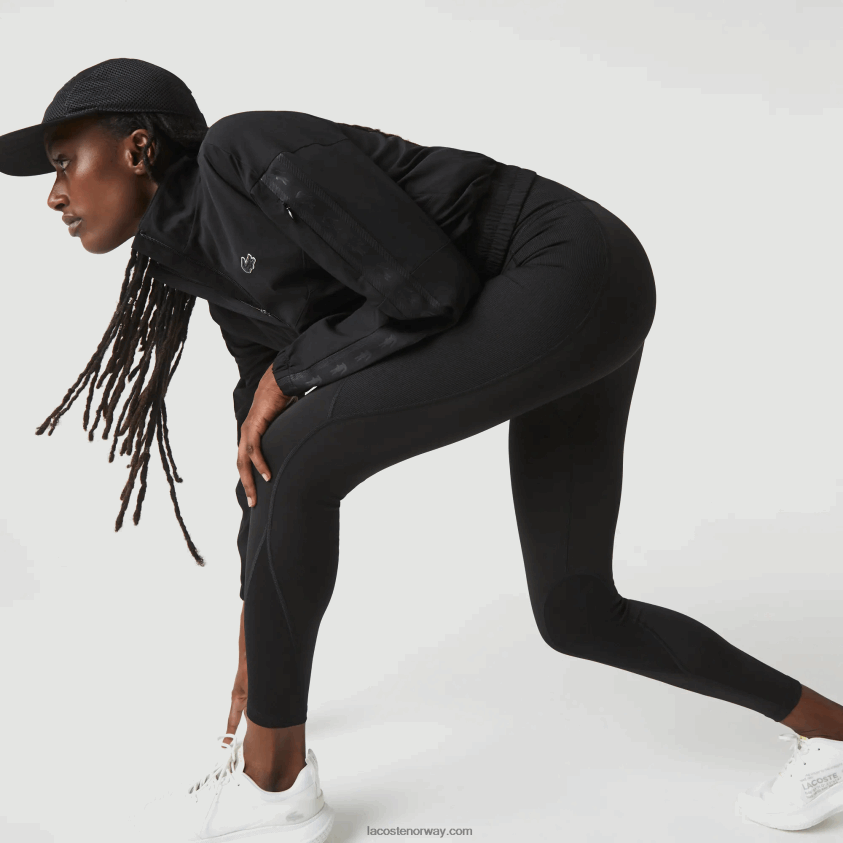 Lacoste sport-leggings med strikkeeffekt i fargeblokk 4J4X0T2531 svart 8vm kvinner